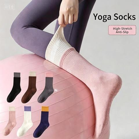 Pilates Yoga And Barre - Meias unissex de poliéster com pontos