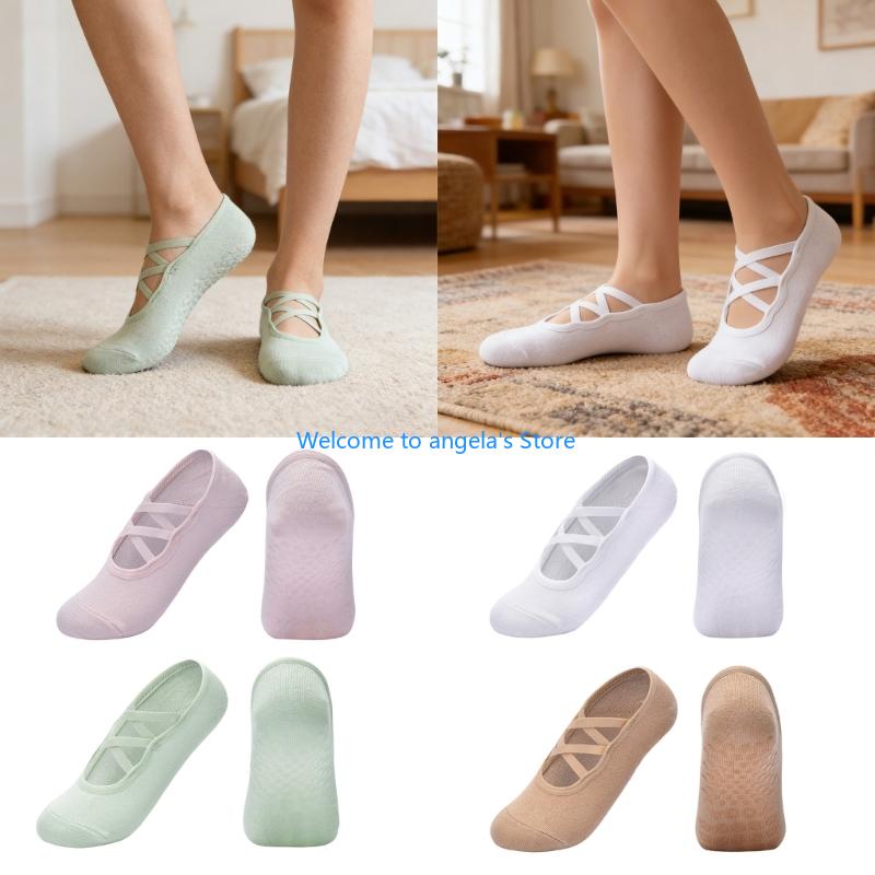 Pilates Yoga And Barre - X4yc 2 pares meias femininas algodão