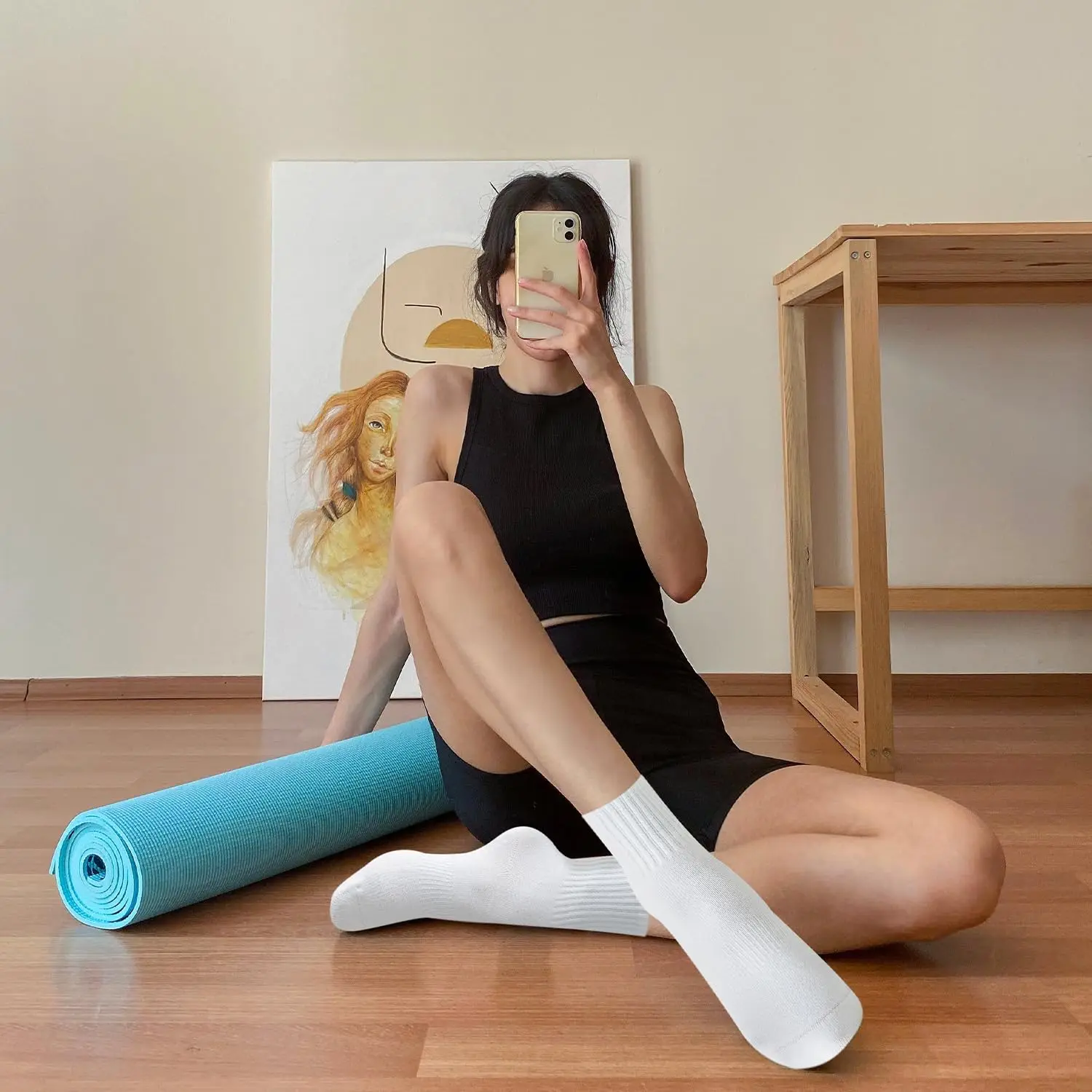 4 pares de meias femininas par - Pilates & Yoga En Talavera Raquel Díaz avaliação e preço