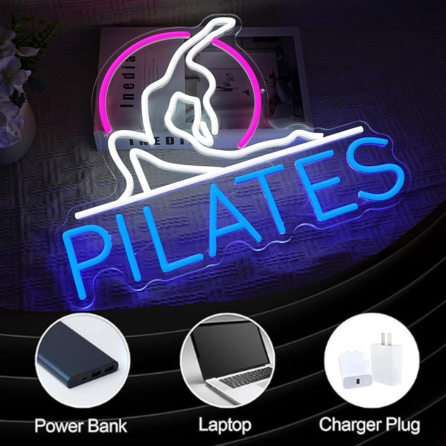 Letreiro Neon Pilates para Est - Pilates Yoga Room avaliação e preço