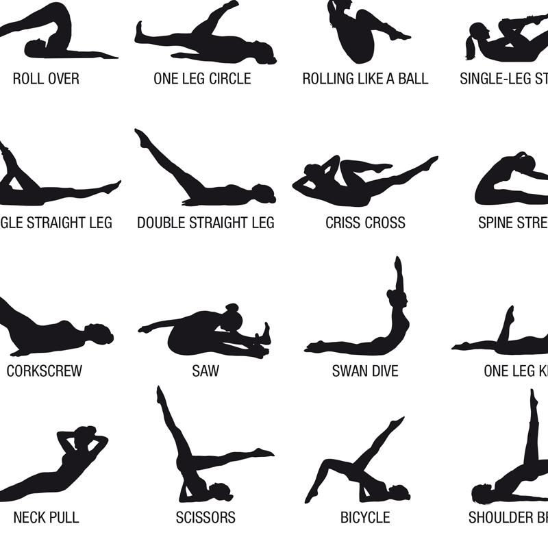 Pôster de Quadro de Exercícios - Pilates Yoga Gym avaliação e preço