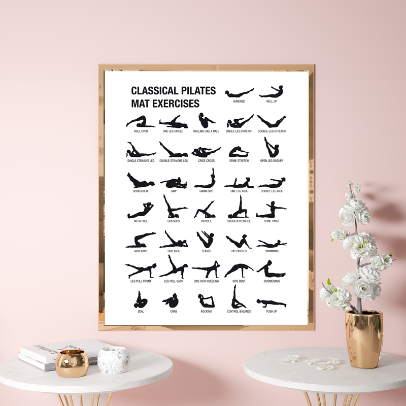 Pôster de Quadro de Exercícios - Pilates Yoga Gym avaliação e preço